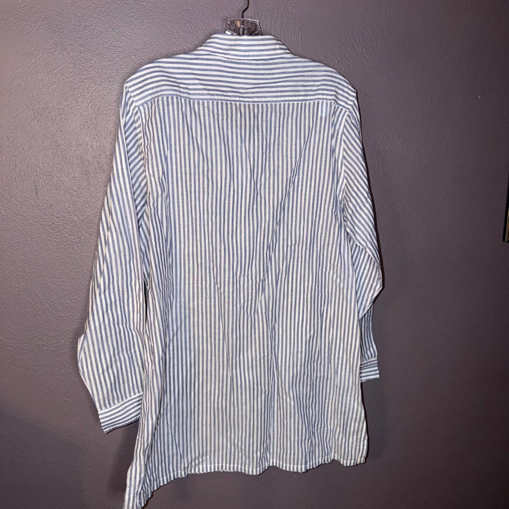 Lauren Ralph Lauren Black Label Stripe Button Down Shirt Womens Sz L 100% Cotton - Picture 6 of 7